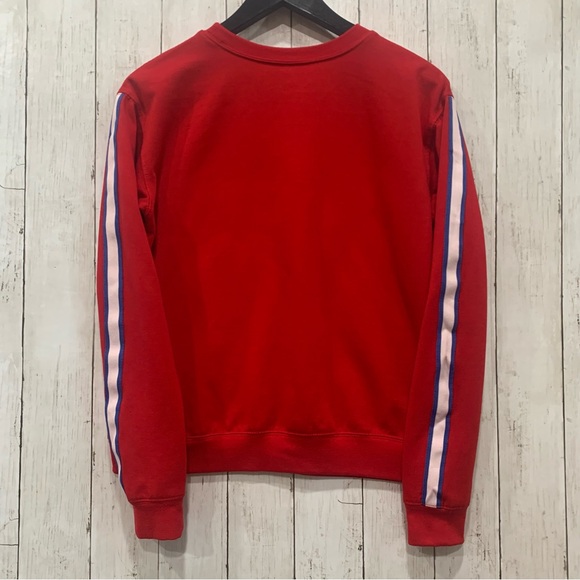 Tom & Jerry Women's Blue/White Striped Sleeve Graphic Red Sweatshirt Medium - Picture 11 of 13